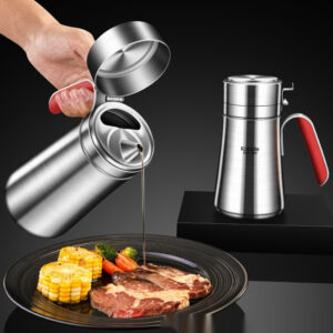 304 Stainless Steel Oil Pot, Leak-Proof — 500 or 800 ml