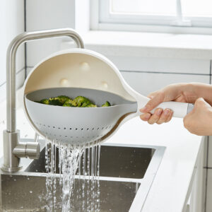 Double-Layer Rotating Drain Basket — Wash and Drain Fruit and Vegetables